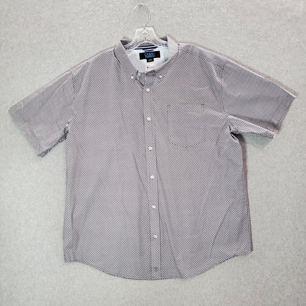 Cody James Men Button Up Shirt Large Purple XO Check Print Western Short Sleeve